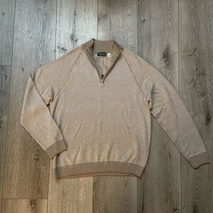 T Tahari Men's Beige Zip-Up Sweater